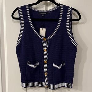 NWT Strut & Bolt Elegant Navy Blue Button-Up Cardigan size M